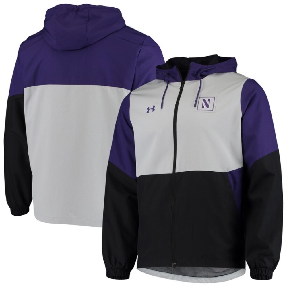 Under Armour Gray/Purple NU Wildcats Fieldhouse Full-Zip Jacket